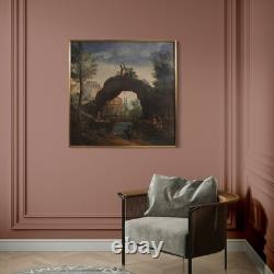 Tableau ancien français peinture huile sur toile paysage 18ème siècle art