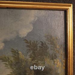 Tableau ancien français peinture huile sur toile paysage 18ème siècle art