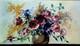 Tableau ancien grand bouquet Mimosas Roses Anémones Still Life 30 x 52 c Hors ca