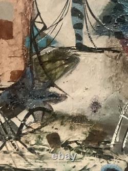 Tableau ancien hst paysage canal Venise gondole Italie J. RAITO dlg Jean Calogero