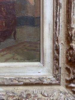Tableau ancien huile La commode Paul HUGUES Paul intérieur Salon Parisien