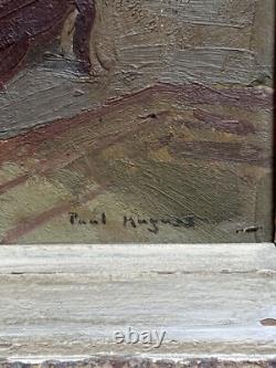 Tableau ancien huile La commode Paul HUGUES Paul intérieur Salon Parisien