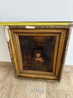 Tableau ancien huile Sur Toile à restaurer