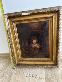 Tableau ancien huile Sur Toile à restaurer