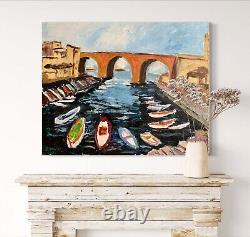 Tableau ancien huile Vallon Des Auffes Marseille dlg Antoine Ferrari Toncini