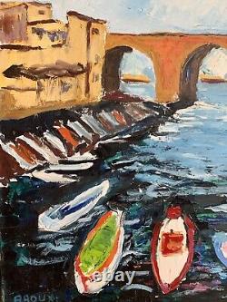 Tableau ancien huile Vallon Des Auffes Marseille dlg Antoine Ferrari Toncini