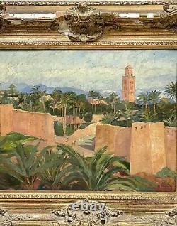 Tableau ancien huile, Vue De Marrakech