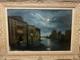 Tableau ancien huile basilique Santa Salute, Grand Canal, Italie, Venise