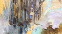 Tableau ancien huile composition abstraite
