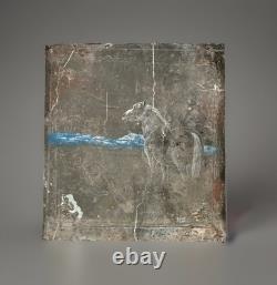 Tableau ancien huile composition mixte sculpture cheval cavalier signé Revest
