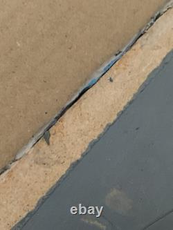 Tableau ancien huile composition mixte sculpture portrait enfant motif moulures