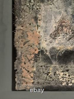 Tableau ancien huile composition mixte sculpture portrait femme mélancolie