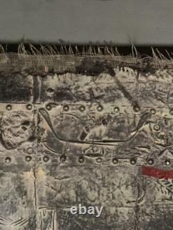 Tableau ancien huile composition mixte sculpture portrait femme mélancolie