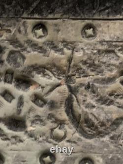 Tableau ancien huile composition mixte sculpture portrait femme mélancolie