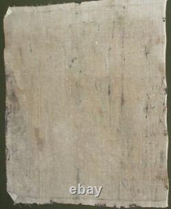 Tableau ancien huile cubiste paysage urbain