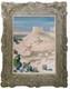 Tableau ancien huile double face recto paysage Corse fauve verso femmes terrasse
