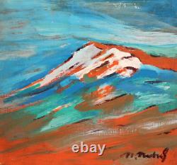 Tableau ancien huile fauve paysage de montagne signé Tableau ancien huile fauve paysage de montagne signé