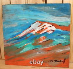 Tableau ancien huile fauve paysage de montagne signé Tableau ancien huile fauve paysage de montagne signé