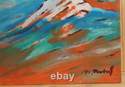 Tableau ancien huile fauve paysage de montagne signé Tableau ancien huile fauve paysage de montagne signé