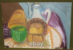 Tableau ancien huile impressionniste nature morte