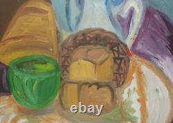 Tableau ancien huile impressionniste nature morte
