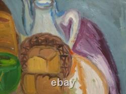 Tableau ancien huile impressionniste nature morte