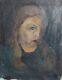 Tableau ancien huile impressionniste portrait de femme