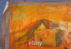 Tableau ancien huile maison paysage expressionniste