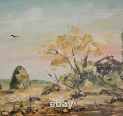 Tableau ancien huile maison paysage impressionniste signé