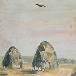 Tableau ancien huile maison paysage impressionniste signé