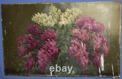 Tableau ancien huile nature morte à fleur de lilas
