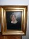 Tableau ancien huile panneau 19 th portrait de femme old painting portrait