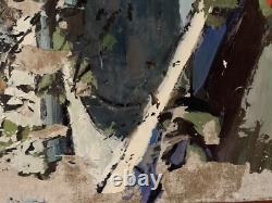 Tableau ancien huile paysage animé fauvisme péniche quai de Seine Cagninacci