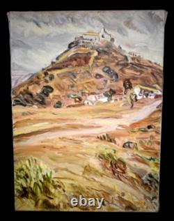 Tableau ancien huile paysage de Provence signé école française XXème