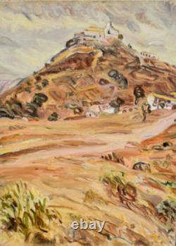 Tableau ancien huile paysage de Provence signé école française XXème