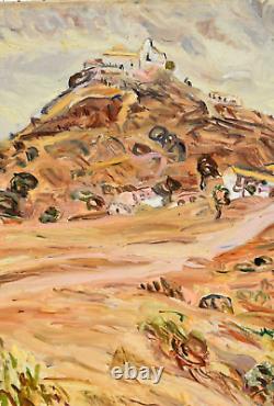 Tableau ancien huile paysage de Provence signé école française XXème