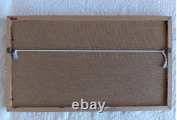 Tableau ancien huile paysage foret composition abstraite signé