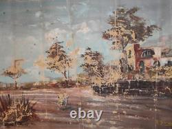 Tableau ancien huile paysage impressionniste signé