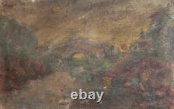 Tableau ancien huile paysage impressionniste signé