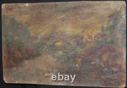 Tableau ancien huile paysage impressionniste signé