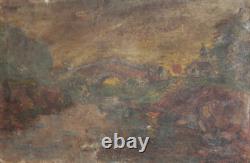 Tableau ancien huile paysage impressionniste signé