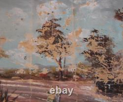 Tableau ancien huile paysage impressionniste signé