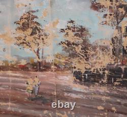 Tableau ancien huile paysage impressionniste signé