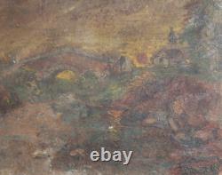 Tableau ancien huile paysage impressionniste signé