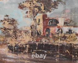 Tableau ancien huile paysage impressionniste signé