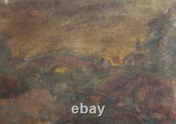 Tableau ancien huile paysage impressionniste signé