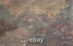 Tableau ancien huile paysage impressionniste signé