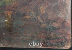 Tableau ancien huile paysage impressionniste signé