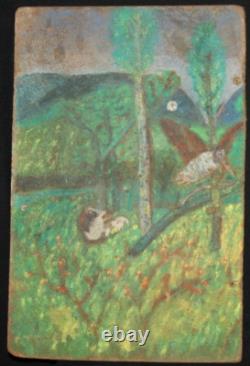 Tableau ancien huile paysage impressionniste signé