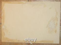 Tableau ancien huile paysage maison de village européenne